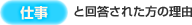 仕事と回答された方の理由