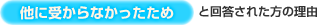 他に受からなかったためと回答された方の理由