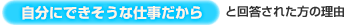 自分にできそうな仕事だから