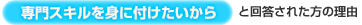 専門スキルを身に付けたいから