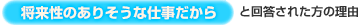 将来性のありそうな仕事だから