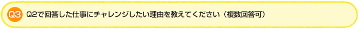 Q3.Q2で回答した仕事にチャレンジしたい理由を教えてください（複数回答可）